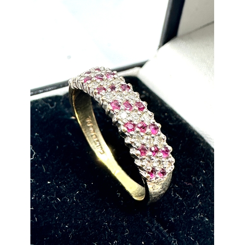 116 - 9ct gold Amethyst & diamond ring weight 2.5g