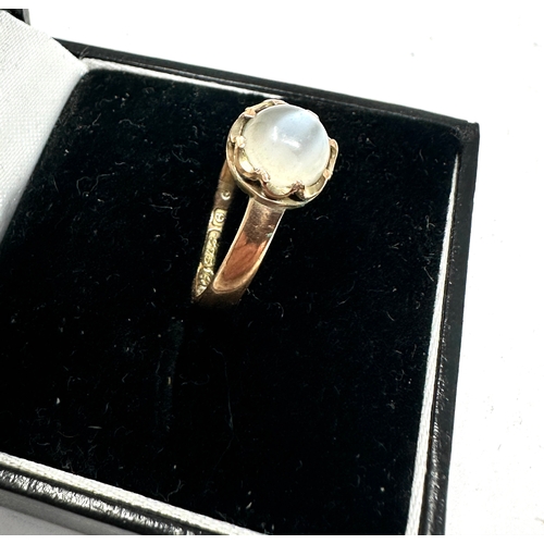 126 - antique 9ct rose gold moonstone ring weight 1.9g