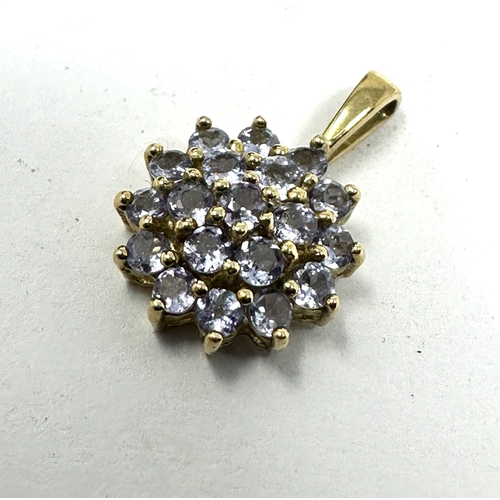 130 - 9ct gold tanzanite pendant weight 1.1g