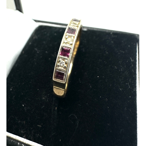 138 - 9ct gold amethyst & diamond ring weight 2.5g