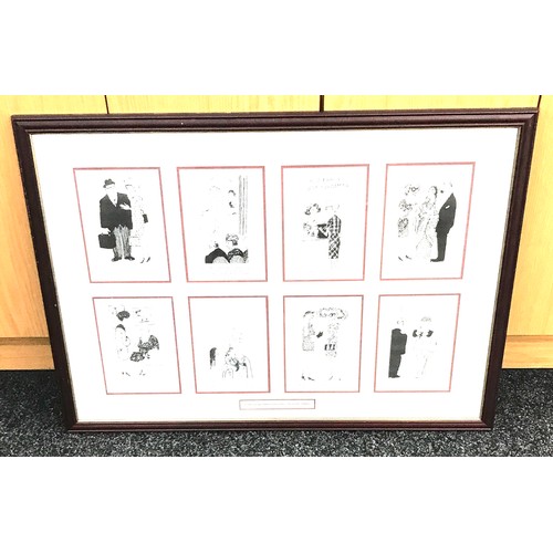 74 - Framed prints of cartoons by Osbert Lancaster from the 1960's, overall frame measurement: 21.5 x 29.... 