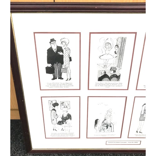 74 - Framed prints of cartoons by Osbert Lancaster from the 1960's, overall frame measurement: 21.5 x 29.... 