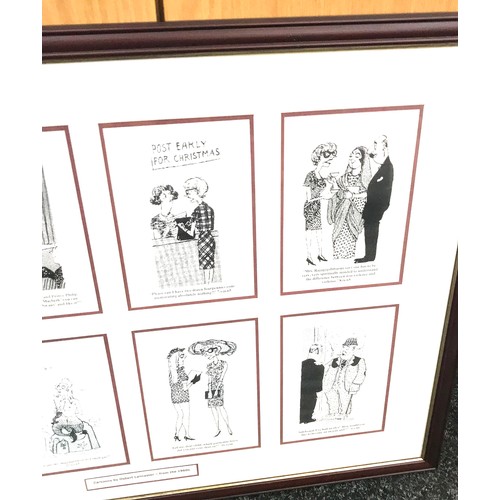 74 - Framed prints of cartoons by Osbert Lancaster from the 1960's, overall frame measurement: 21.5 x 29.... 