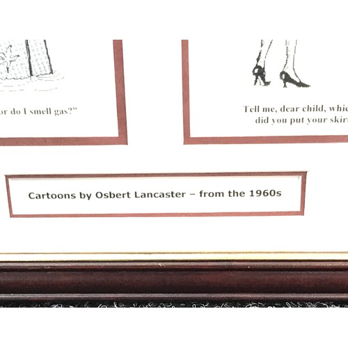 74 - Framed prints of cartoons by Osbert Lancaster from the 1960's, overall frame measurement: 21.5 x 29.... 