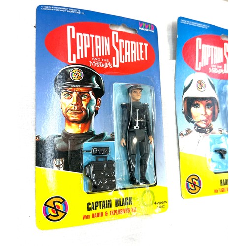 87 - Captain Scarlet figures in original packaging to include Captain Black x 2, Captain Blue, Harmony, C... 