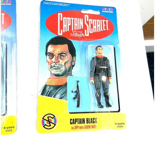 87 - Captain Scarlet figures in original packaging to include Captain Black x 2, Captain Blue, Harmony, C... 