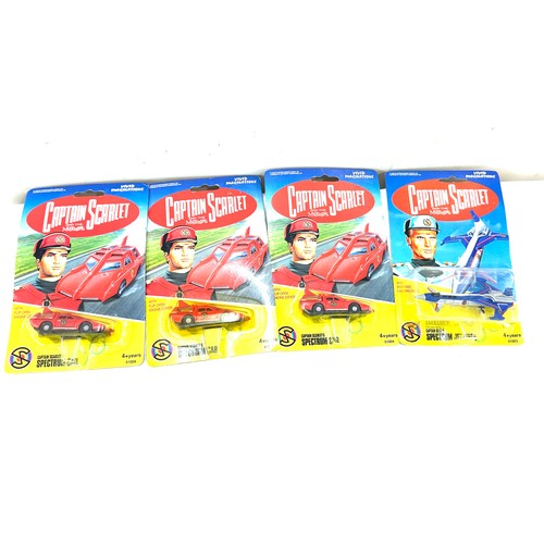 93 - Captain Scarlet vehicles in original packaging to include Spectrum Car x 3, Spectrum Jet Liner