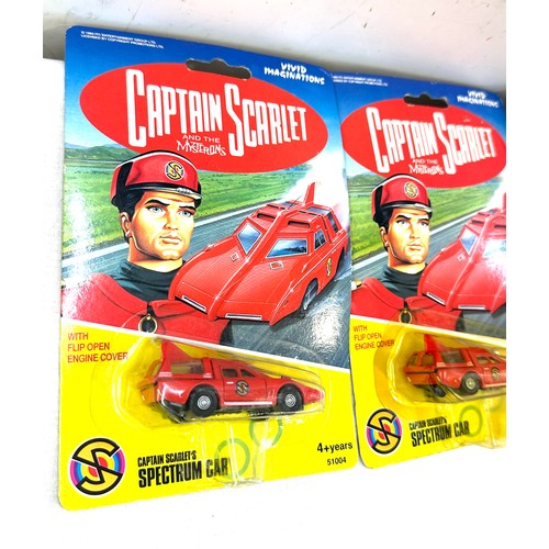 93 - Captain Scarlet vehicles in original packaging to include Spectrum Car x 3, Spectrum Jet Liner