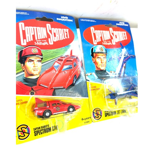 93 - Captain Scarlet vehicles in original packaging to include Spectrum Car x 3, Spectrum Jet Liner