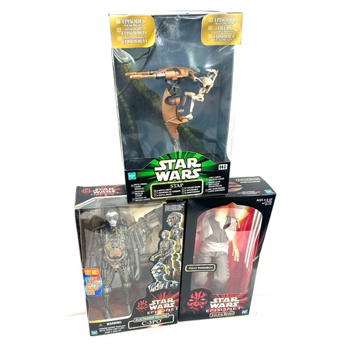 103 - Star Wars Stao, Star Wars Episode I C-3PO, Jar Jar Binks, all 3 in original packaging