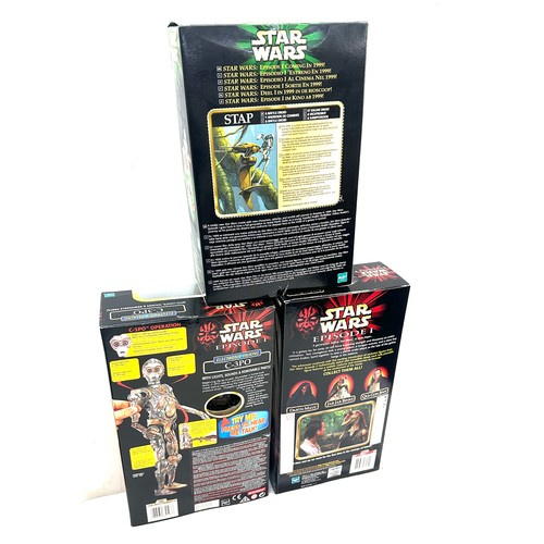 103 - Star Wars Stao, Star Wars Episode I C-3PO, Jar Jar Binks, all 3 in original packaging