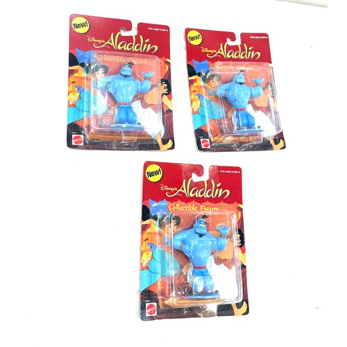 96 - 3 x Mattel Disneys Aladdin  Genie figures, all in original packaging