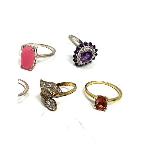 272 - Selection of silver 8 gemstone set rings