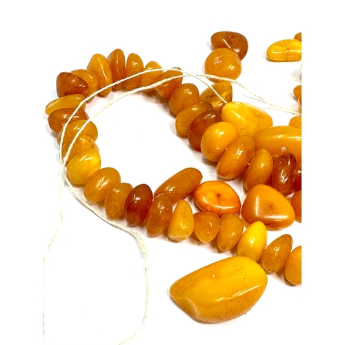 343 - Vintage egg yolk amber necklace for restring weight 34g