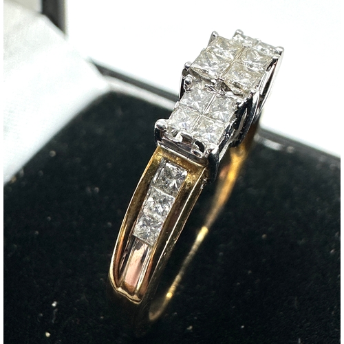 153 - 9ct gold diamond ring weight 2.8g est .50ct diamonds