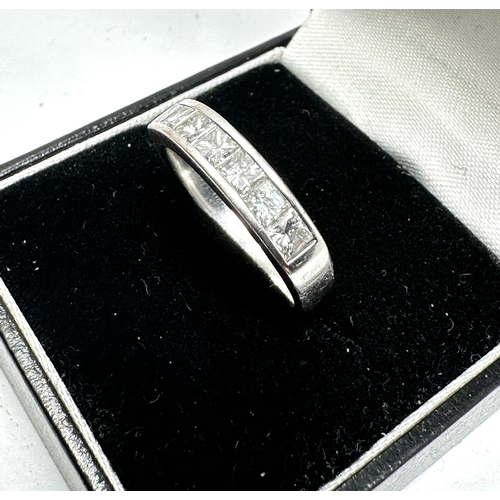 162 - 18ct white gold diamond half eternity ring weight 4.7g