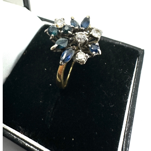 167 - 18ct gold sapphire & diamond ring weight 3.6g