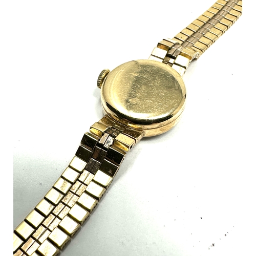 378 - 9ct gold omega wristwatch weight approx 20g the watch is ticking