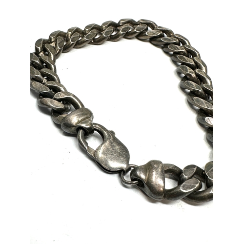 284 - Vintage chinky silver curb link bracelet weight 52g