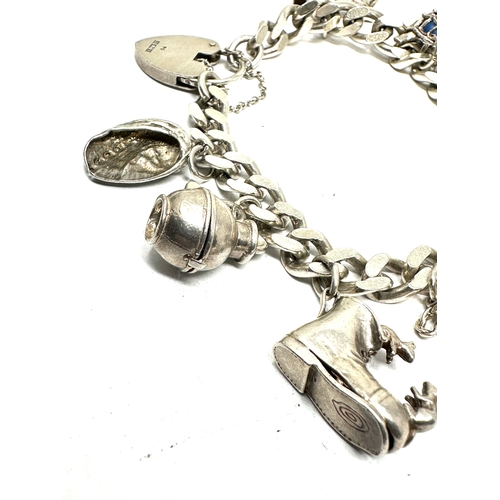 293 - Vintage silver charm bracelet weight 51g