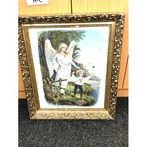 24 - Framed Religious print, frame measures 25 inches tall by 20.5 inches wide