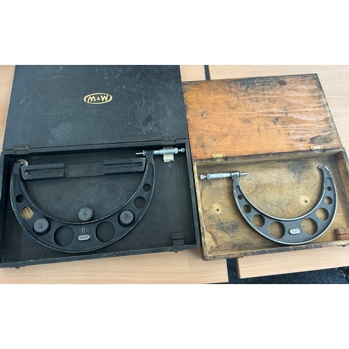 116 - 2 Cased Moore and Wright, 7-8 inch, 10-11inch Micrometers Metric no 971