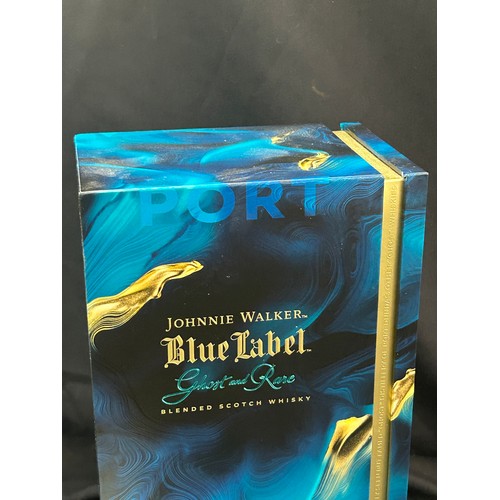 591 - Boxed 1 litre bottle of Johnnie Walker Blue Label Ghost and rare whisky, sealed