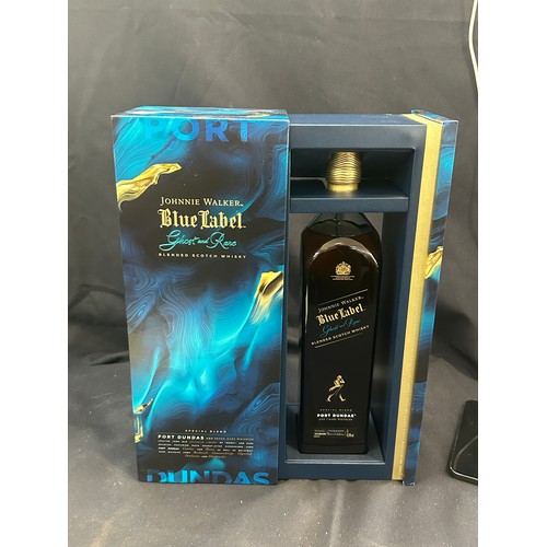 591 - Boxed 1 litre bottle of Johnnie Walker Blue Label Ghost and rare whisky, sealed