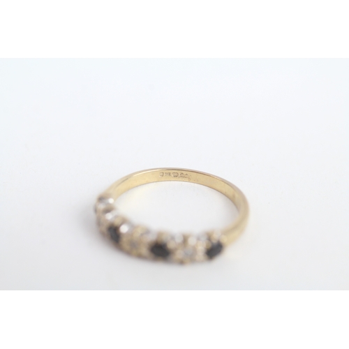 242 - 9ct gold sapphire & diamond half eternity ring