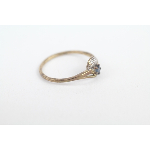 250 - 9ct gold vintage sapphire & diamond dress ring