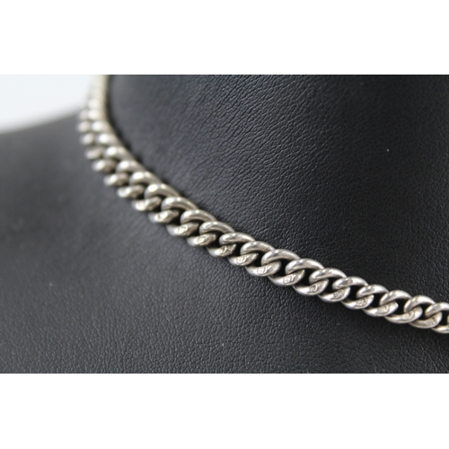 310 - An antique silver double Albert watch chain (31g)