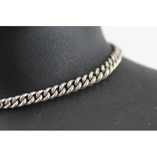 310 - An antique silver double Albert watch chain (31g)