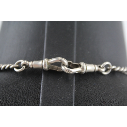 310 - An antique silver double Albert watch chain (31g)