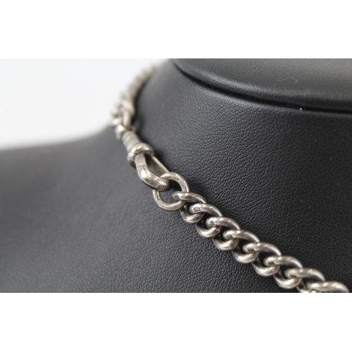 320 - An antique silver Albert watch chain (41g)