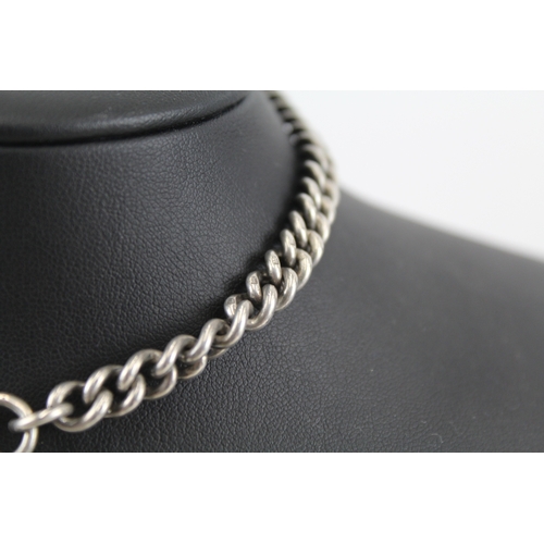 320 - An antique silver Albert watch chain (41g)