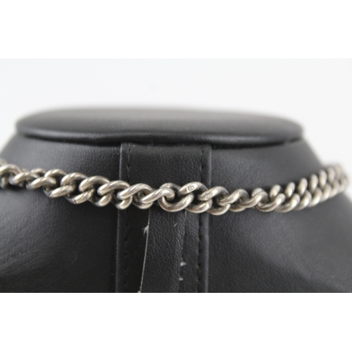 320 - An antique silver Albert watch chain (41g)