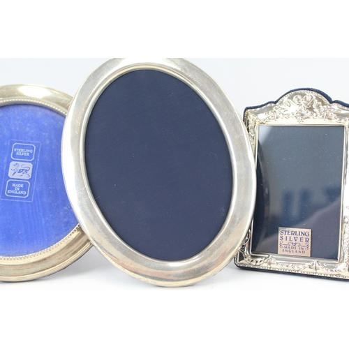 64 - 3 x .925 sterling photograph frames