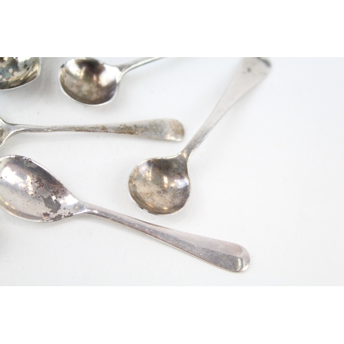 69 - 9 x .925 sterling condiment spoons inc georgian, scottish silver, antique etc