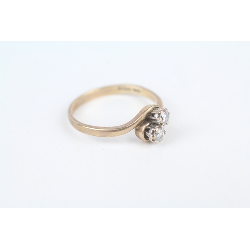 230 - 9ct gold vintage diamond toi et moi ring, claw set, total diamond weight 0.20ct approximately