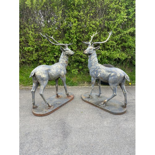 Pair of Large Out door stag figures measures approximately 57 inches tall 40 inches wide