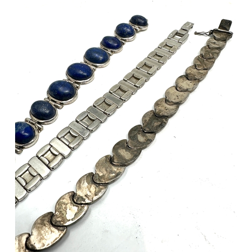 296 - 3 silver bracelets weight 104g