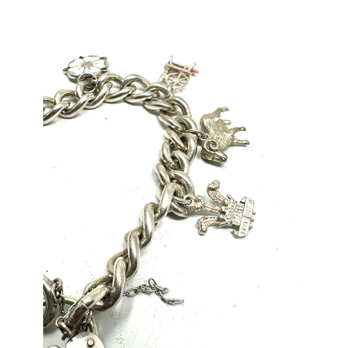 297 - vintage silver charm bracelet weight 41g