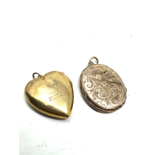 170 - 2 antique gold back & front lockets weight 7.6g