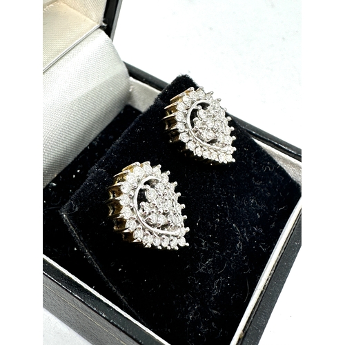 176 - Fine 9ct gold diamond earrings weight 4.5g