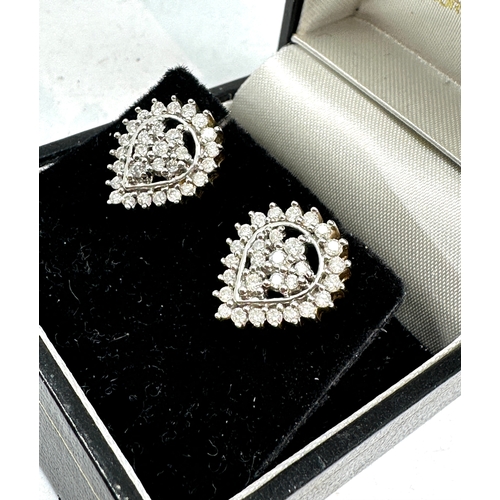 176 - Fine 9ct gold diamond earrings weight 4.5g