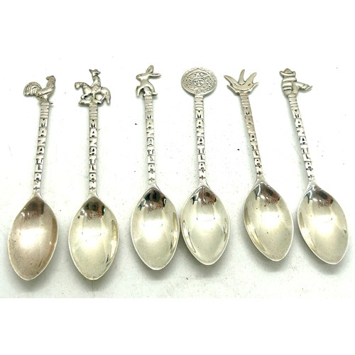 518 - Set 6 silver 925 silver souvenir spoons Mazatlan, total approximate weight 30g