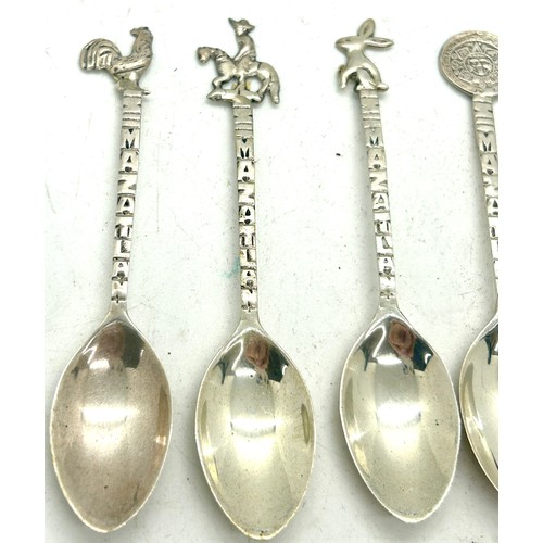 518 - Set 6 silver 925 silver souvenir spoons Mazatlan, total approximate weight 30g