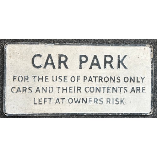 34 - Vintage metal Car Park sign, approximate measurements Height 15 inches, Width 31 inches
