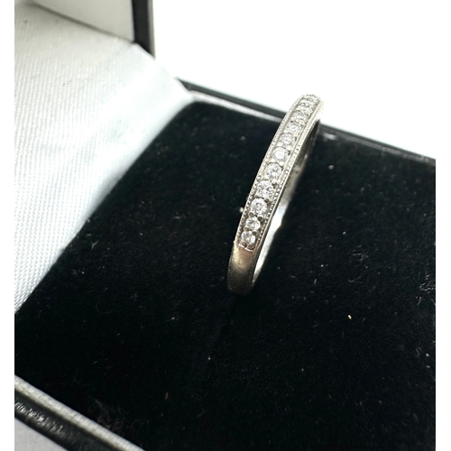 186 - 9ct white gold diamond half eternity ring weight 1.9g