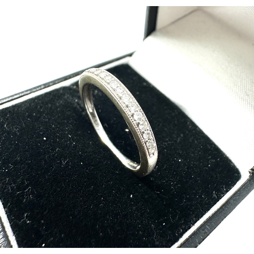 186 - 9ct white gold diamond half eternity ring weight 1.9g